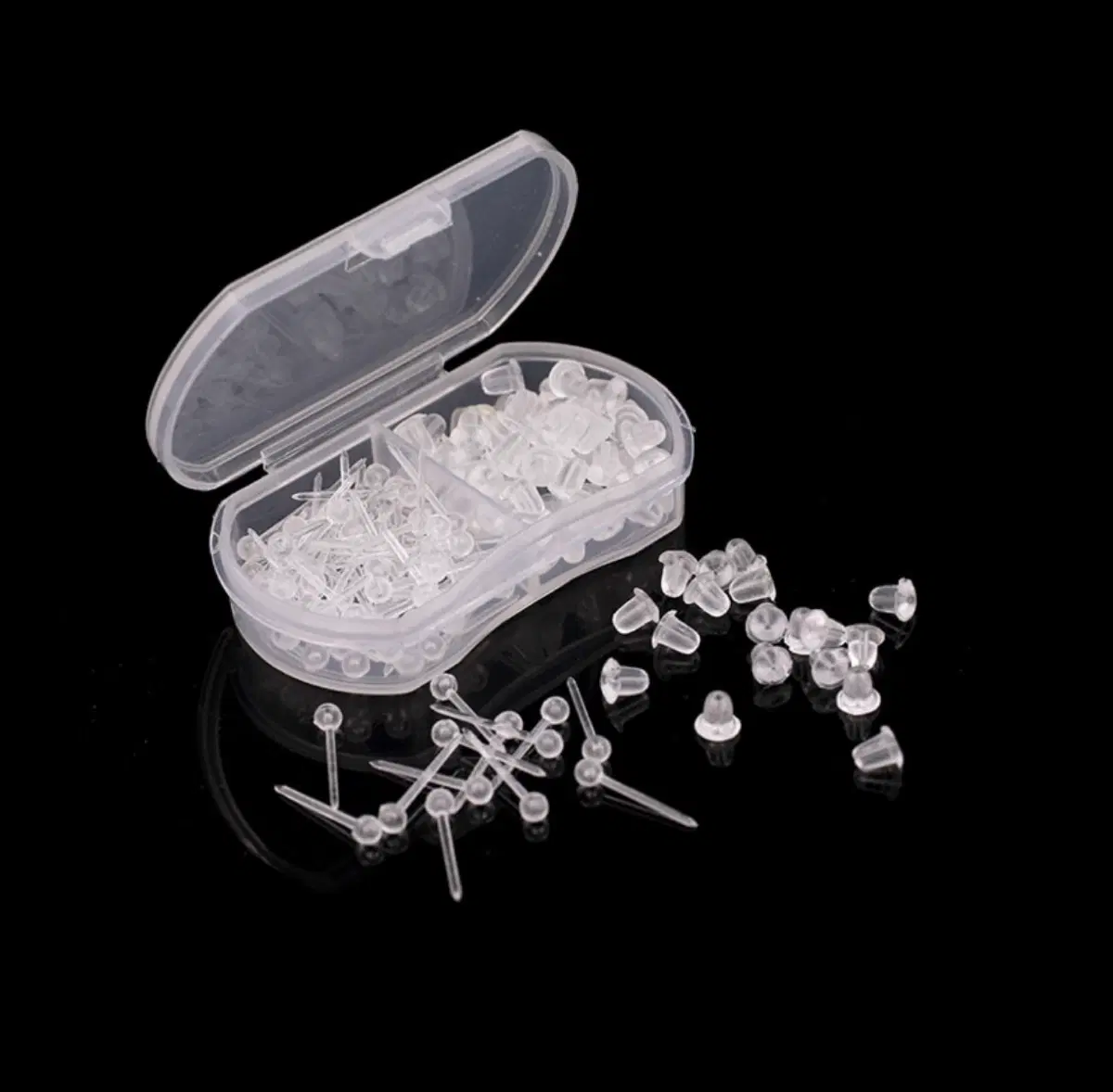 [새상품]투명 귀걸이 알러지 귀막힘 방지 볼3mm 4개(두쌍)
