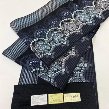 쿄와 직물 공장 치쿠젠 원조 하카타오리 문양 8촌 나고야 오비(약 24cm) 미사용품 육통 무늬 순수 실크 전통 공예품