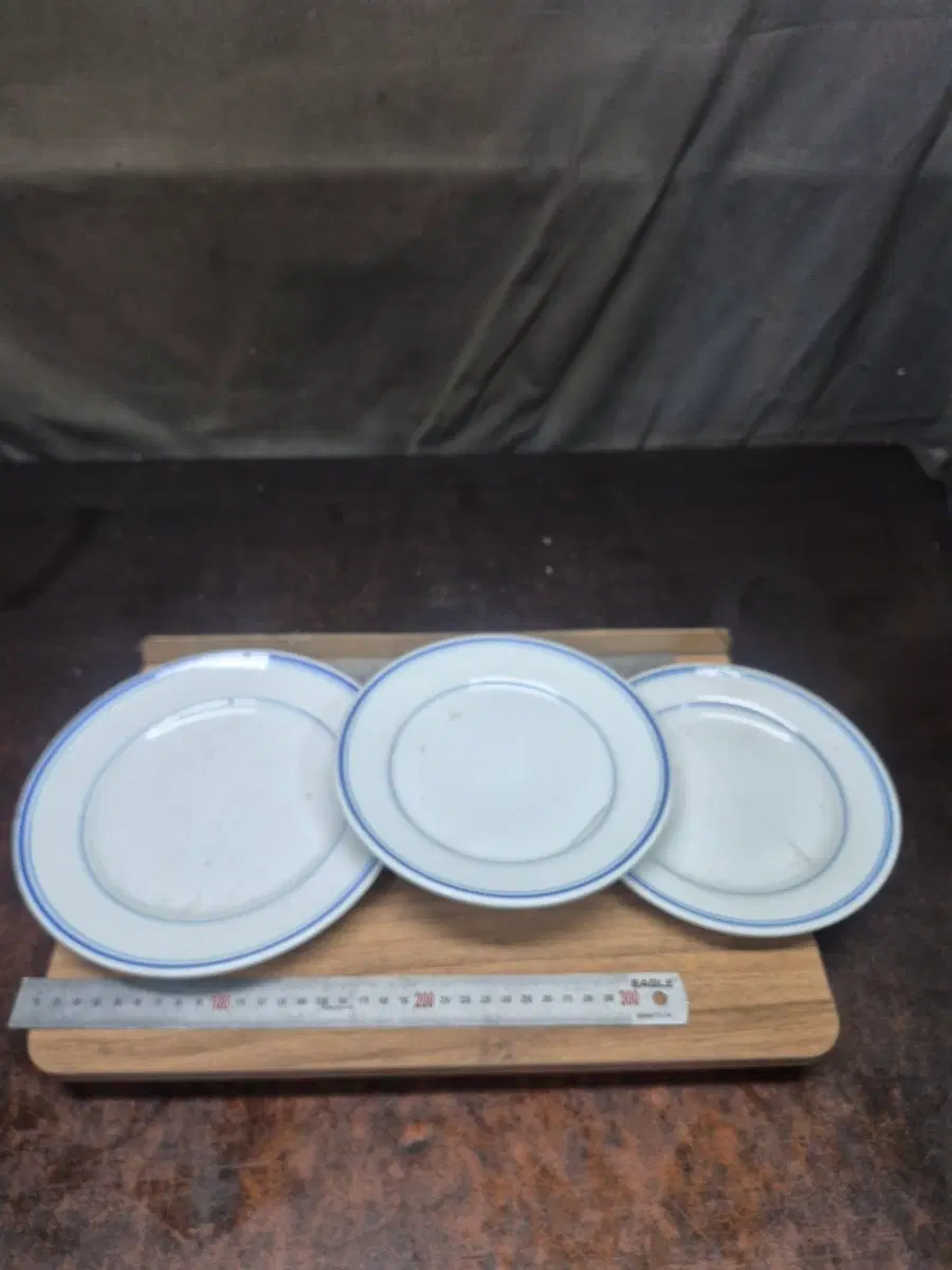 1930-40년대 사용하던 도자기 접시 3점 블루칼라가 예뻐요
