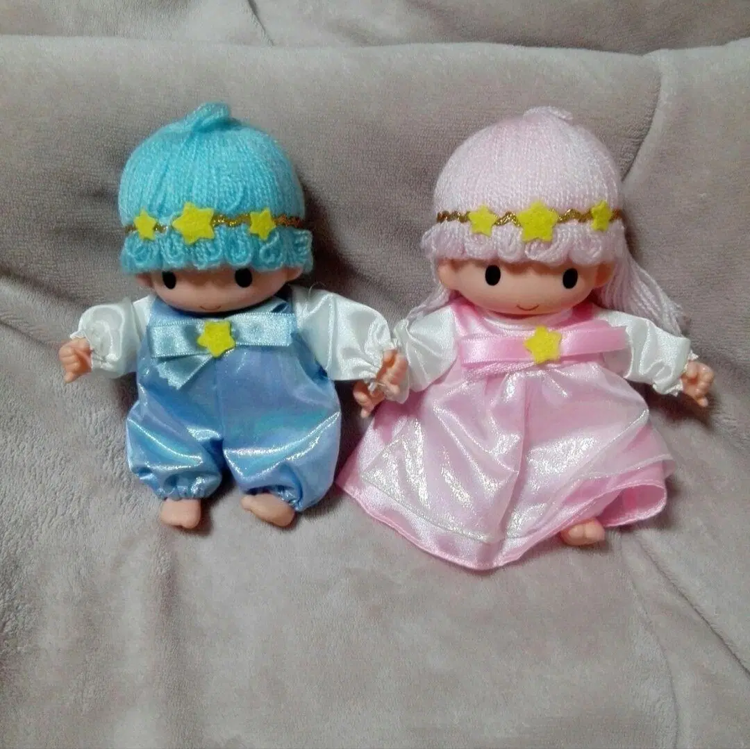 산리오 레트로 고전 키키라라 트윈스타 키세카에 인형 세트