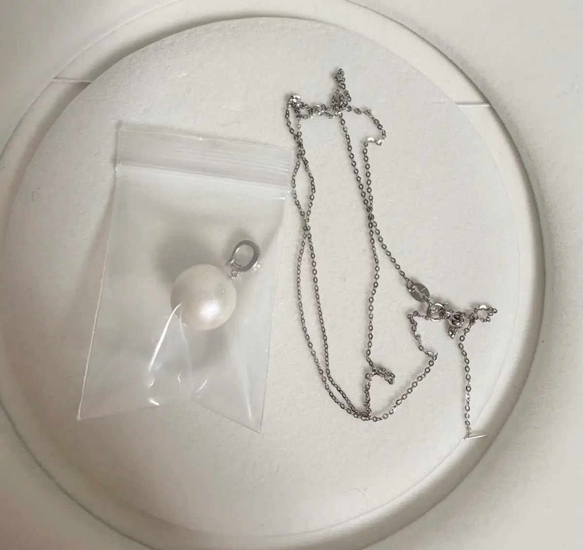 새상품) 천연 담수진주 진주목걸이 펜던트 14.9mm s925체인 포함