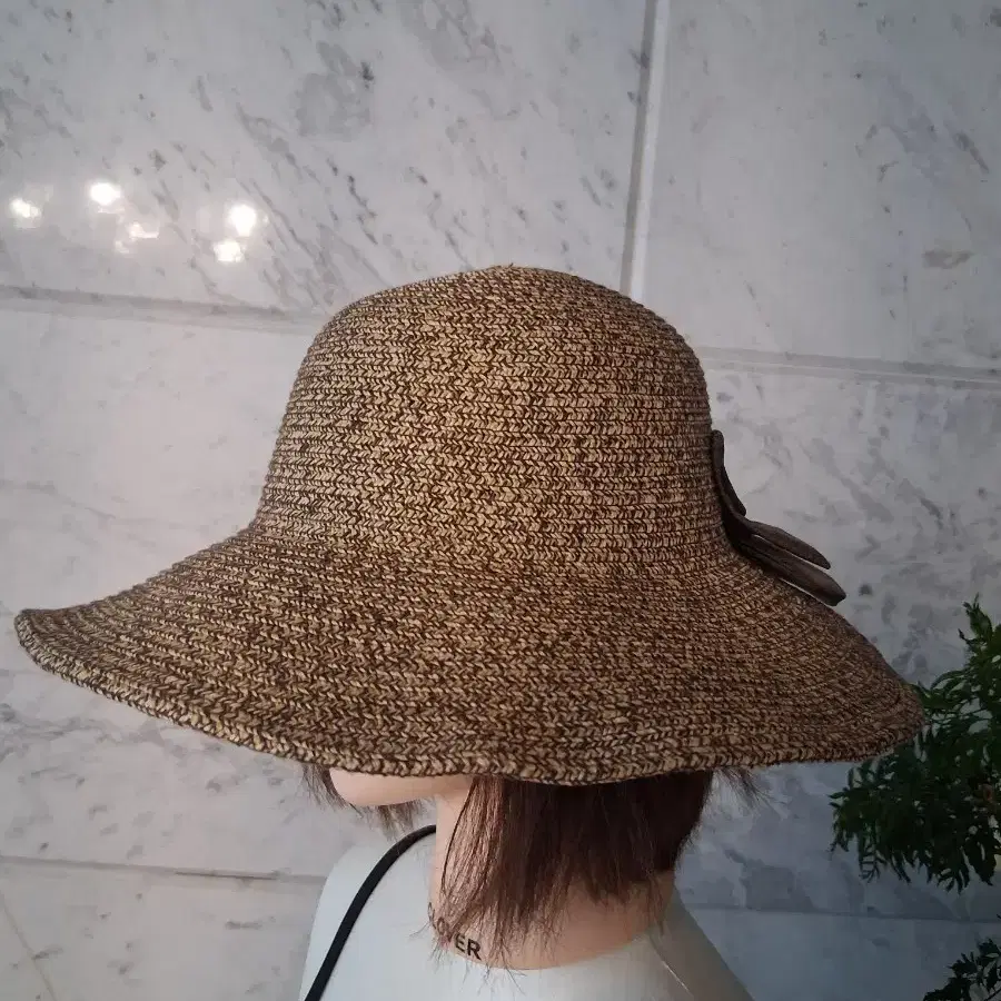 여성 여름 벙거지 모자 갈색 톤