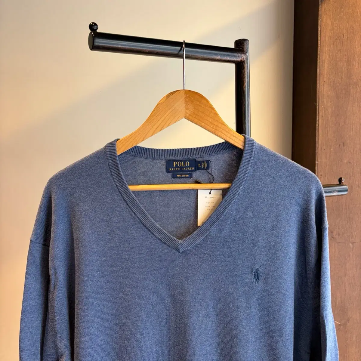17762 - 폴로 랄프로렌 스카이블루 브이넥 니트