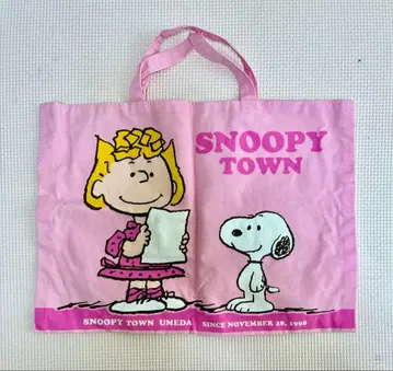 SNOOPY TOWN UMEDA 토트백 핑크 스누피타운
