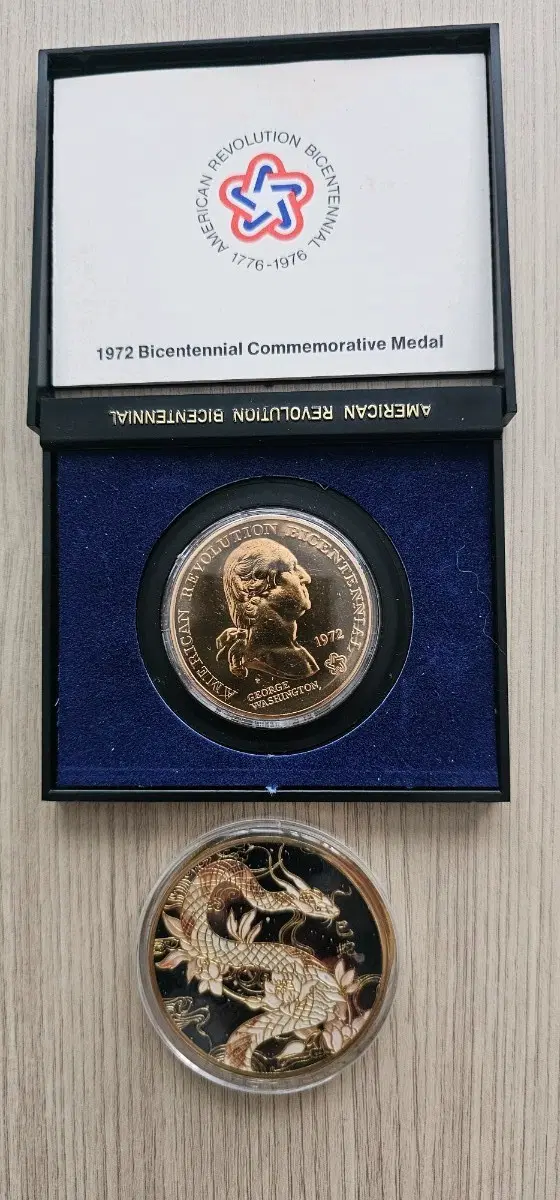 1972 미국 독립 기념 메달 ,용메달 2점 일괄