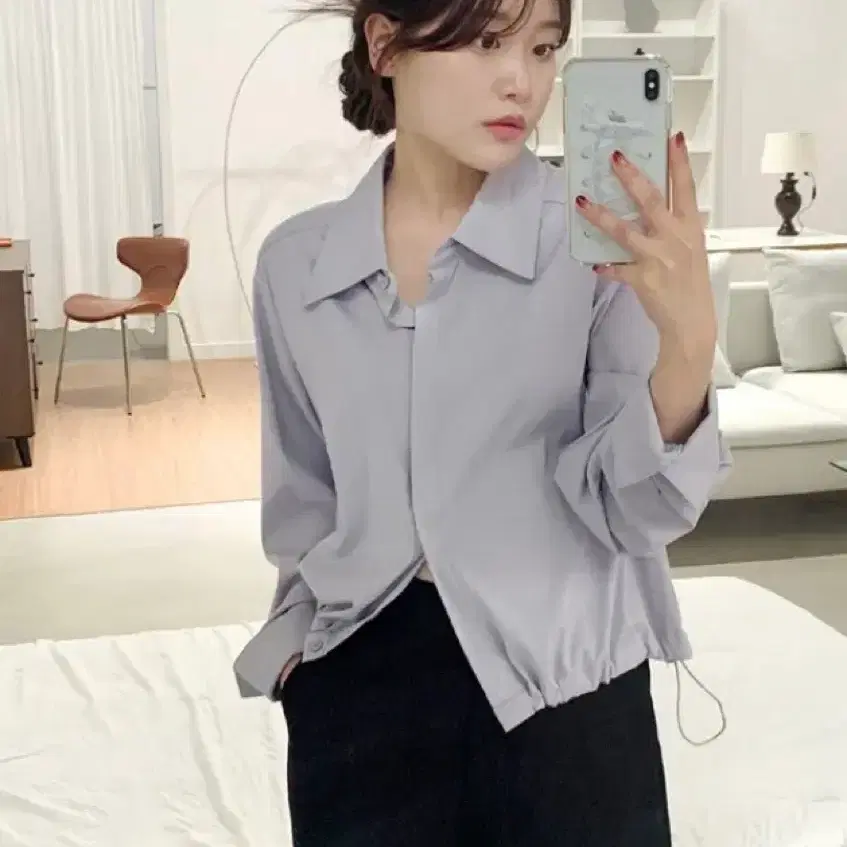 스토퍼크롭셔츠 애쉬라벤더