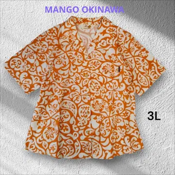 새상품급 MANGO OKINAWA ORIGINAL 카리유시 웨어 하와이안 셔츠