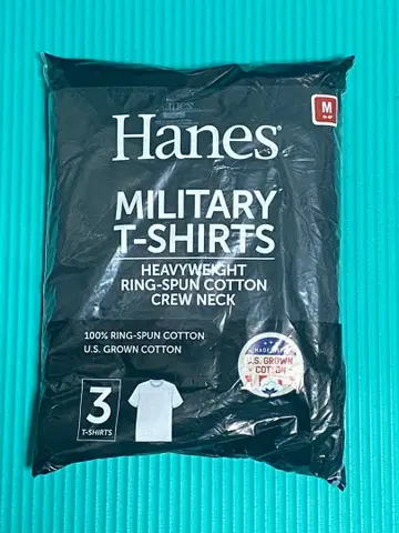Hanes 밀리터리 티셔츠 3장 세트 M 사이즈 블랙