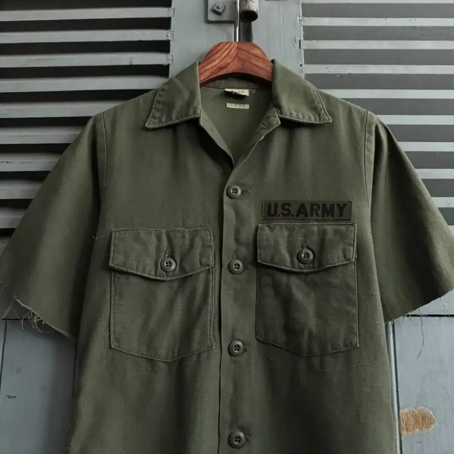 [S]70's 오리지널 U.S ARMY OG-107 컷오프 셔츠