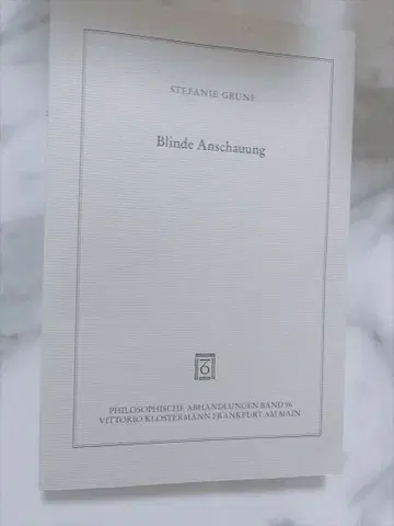 Blinde Anschauung 칸트 철학 전문 서적 외국 도서