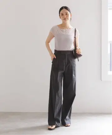 25SS NOBLE 워셔블 린넨 스트레치 슬랙스 팬츠 그레이 40