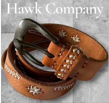 Hawk Company 천연 가죽 가죽 벨트 M 브라운