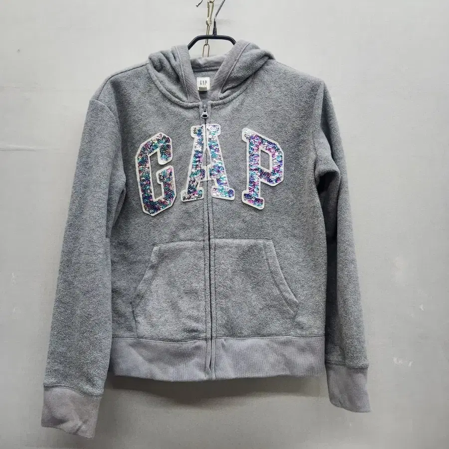 GAP 갭 빅로고 큐빅 스팽글 후드집업 S