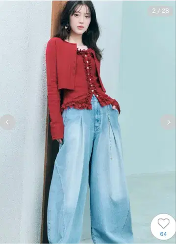SNIDEL 미사용 새상품 커브 와이드 데님