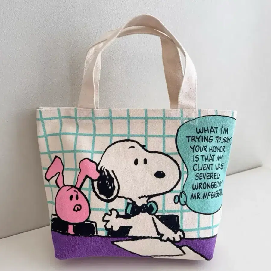 일본수입 PEANUTS SNOOPY캔버스토트백 토끼스누피손가방