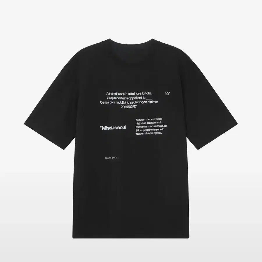 미세키서울 typography short sleeves BLACK