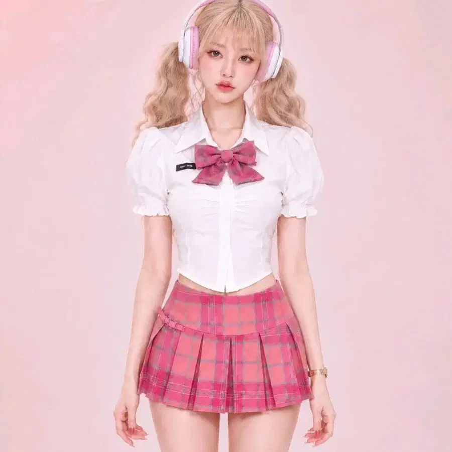핑크세라복 핑크투피스 세일러복 투피스 하이틴룩 수입의류 세라복 아이돌 걸그룹 옷 의상 갸루 키치룩 에이블리 무대의상 놀이공원 롯데월드 에버랜드