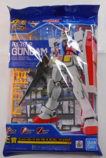 BANDAI SPIRITS 제일복권 기동전사 건담 건담 프라모델 40주년 E상 엔트리 그레이드 RX-78-2 건담 솔리드 클리어