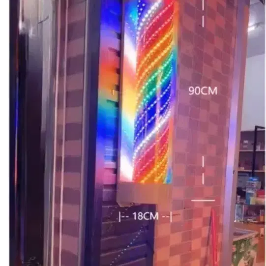 턴 미용실싸인볼 헤어 조명 사인볼 미용실 방수 라이트 LED 회전식