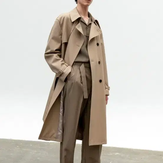 L)인사일런스 남성 슬로시 울 트렌치 코트 BEIGE