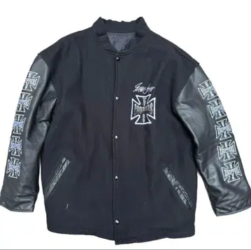 West Coast Choppers 소매 가죽 바시티 자켓 XL 초파