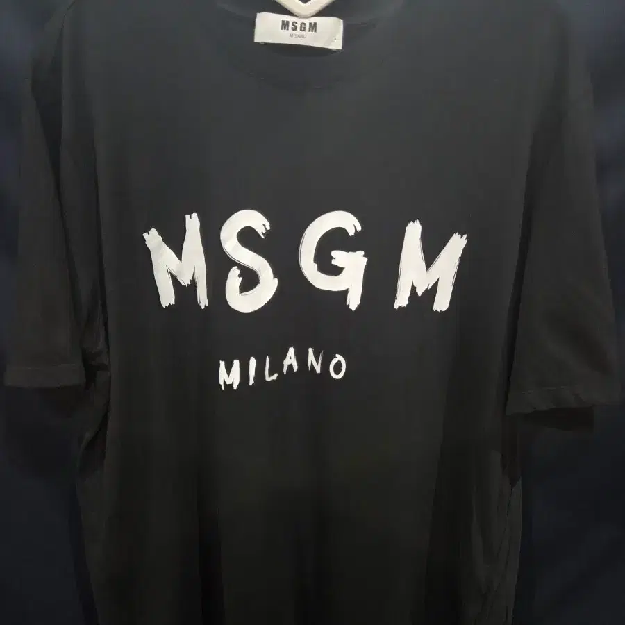 MSGM 밀라노 로고 반팔 티셔츠 블랙