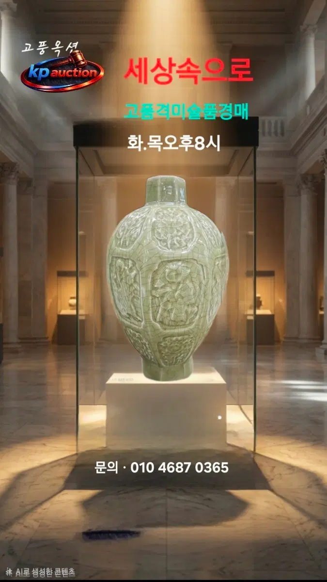 명품도자기/송 양각화훼문 매병