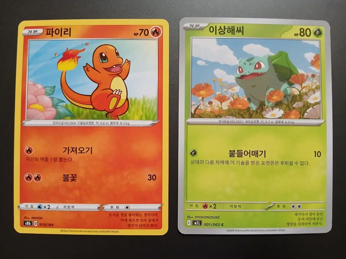포켓몬 카드 파이리 이상해씨 2장 일괄