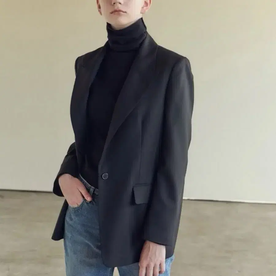닐바이피 NILBY P 울 빈티지 자켓 싱글버튼 블랙 검정 오피스룩 출근룩