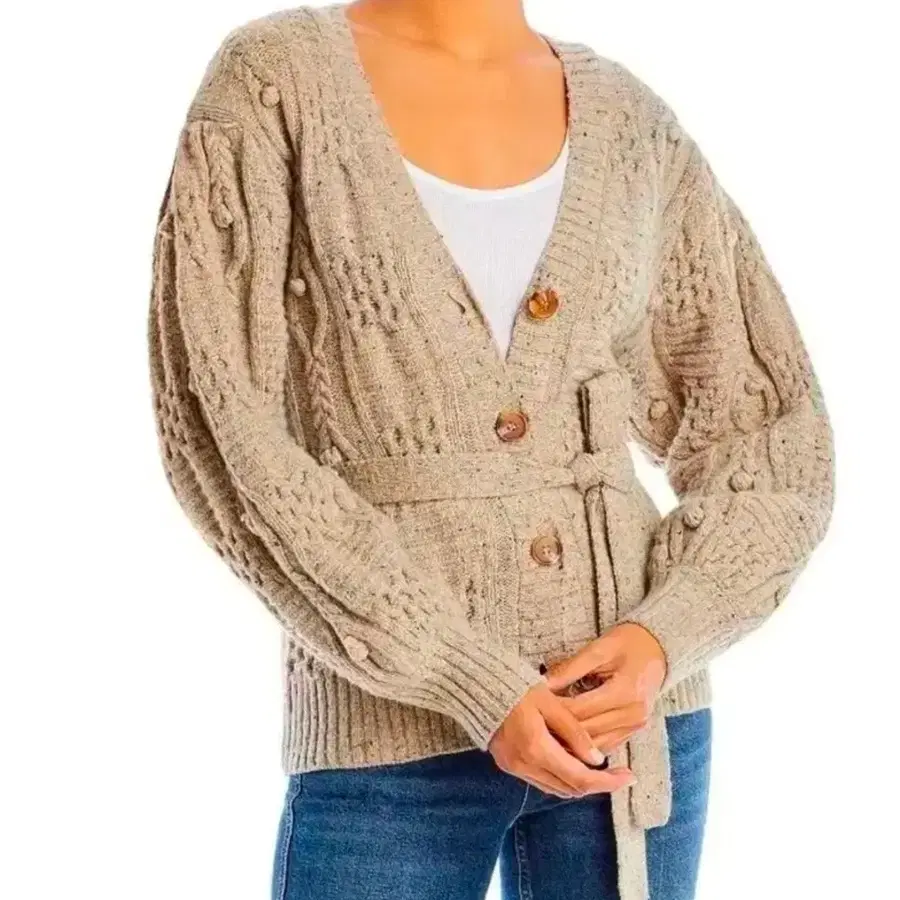sea ny 22'FW 폴리 팝콘 알파카 블렌드 가디건