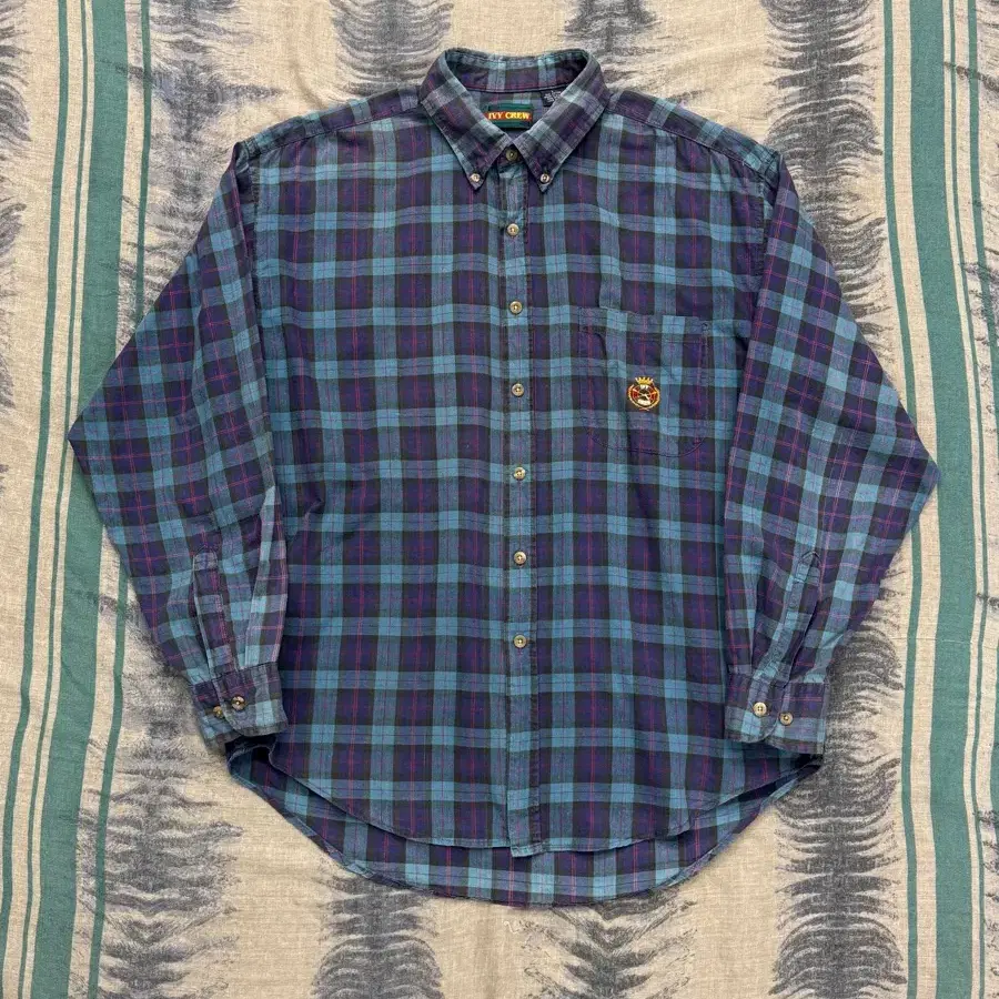 XL) USA 오리지널 빈티지 Ivy Crew 체크 셔츠