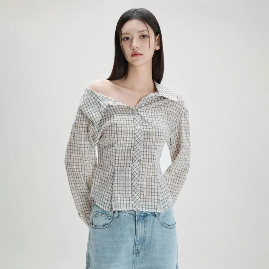 미쏘 원오프숄더 셔츠