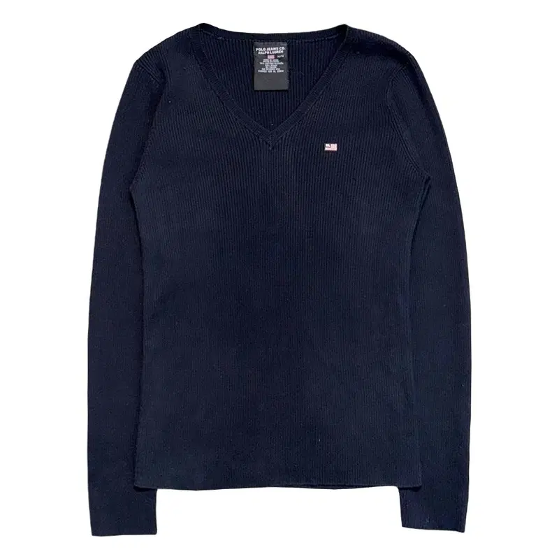 POLO JEANS 성조기 브이넥 니트 블랙 M