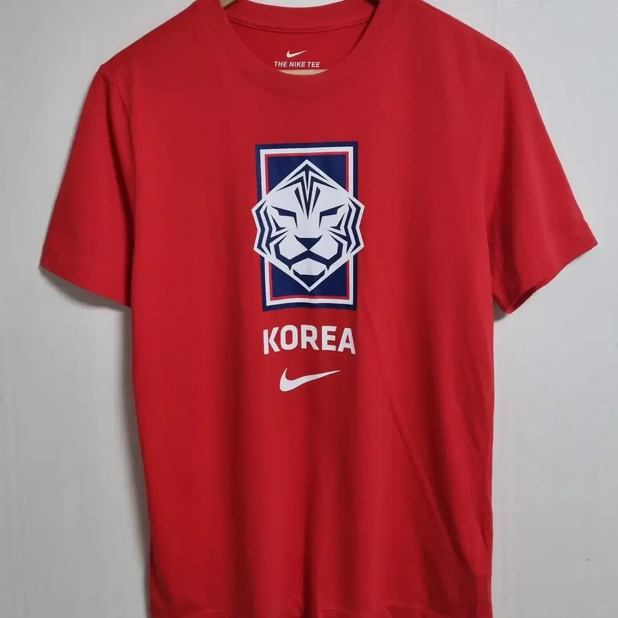 S ) 나이키 팀코리아 한국 국대 레드 반팔티