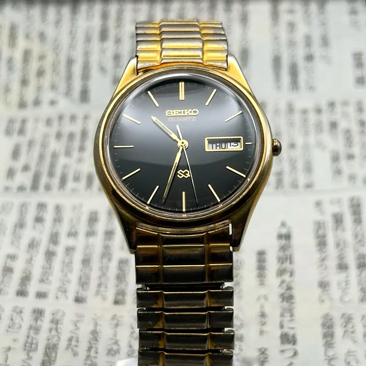 [1992년 빈티지] 세이코 SQ 쿼츠 5Y23-8049 블랙골드