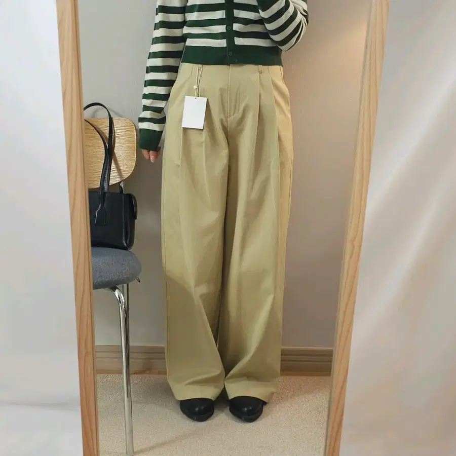 (S/새상품)그노노이 연홍 여성 핀턱 와이드 슬랙스 팬츠 W4675