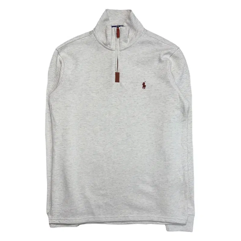 POLO RALPH LAUREN 립 코튼 하프집업 니트 오트밀 M