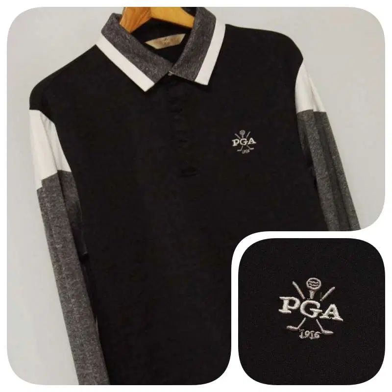 PGA 블랙 기능성 골프 PK티셔츠 남성105