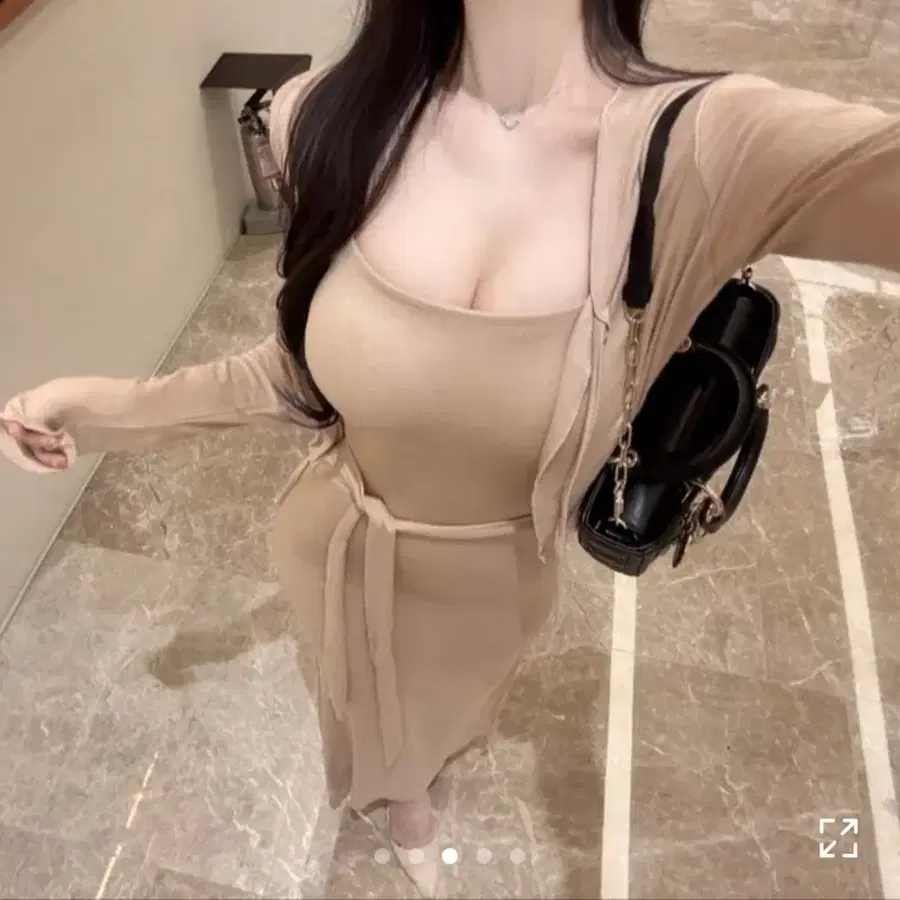 유어로즈 순느 롱 원피스 가디건 포함
