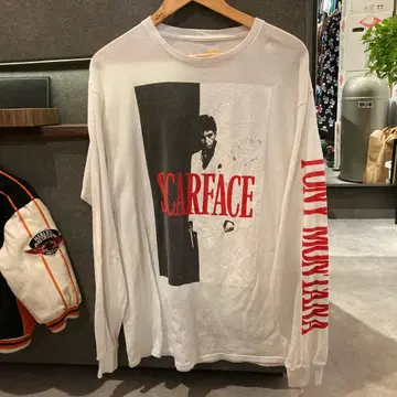SCARFACE 긴팔 T셔츠 화이트 L 사이즈