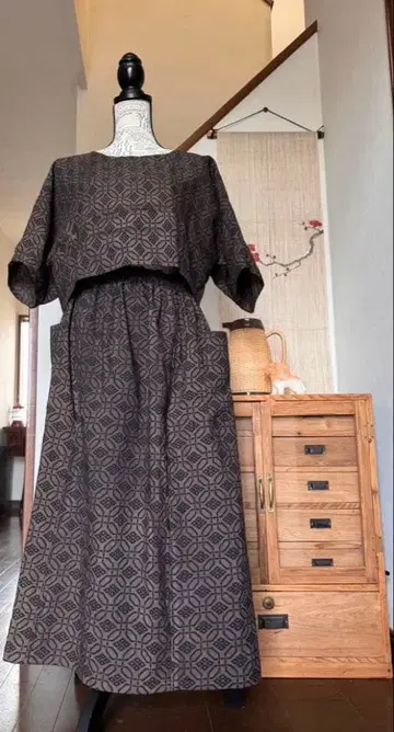 오시마 명주 리메이크 셋업 핸드메이드