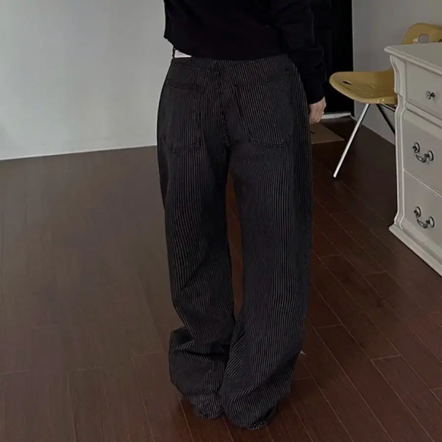 제이어반스 스트라이프 생지 와이드 팬츠