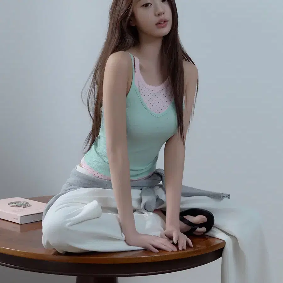 로라로라 레이어드 나시 (민트핑크)