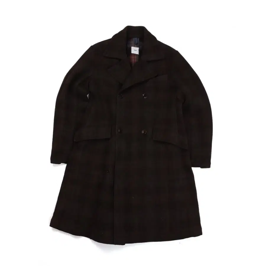 Ts(s) Check Pattern Double Breasted Wool Coat