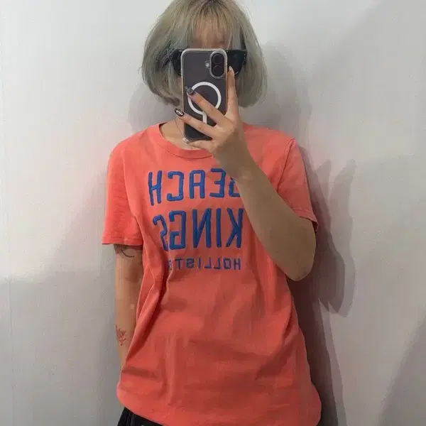 M 홀리스터 빈티지 반팔 티셔츠 오렌지