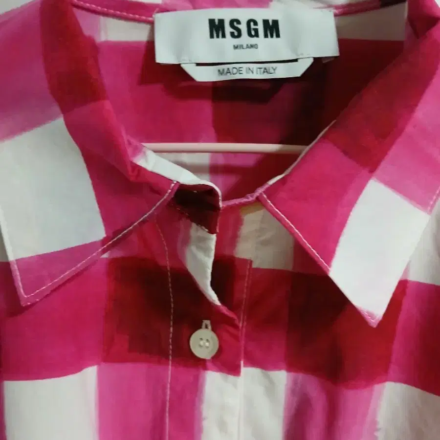 MSGM (100% ,,,cotton) 마젠타 칼라 셔츠