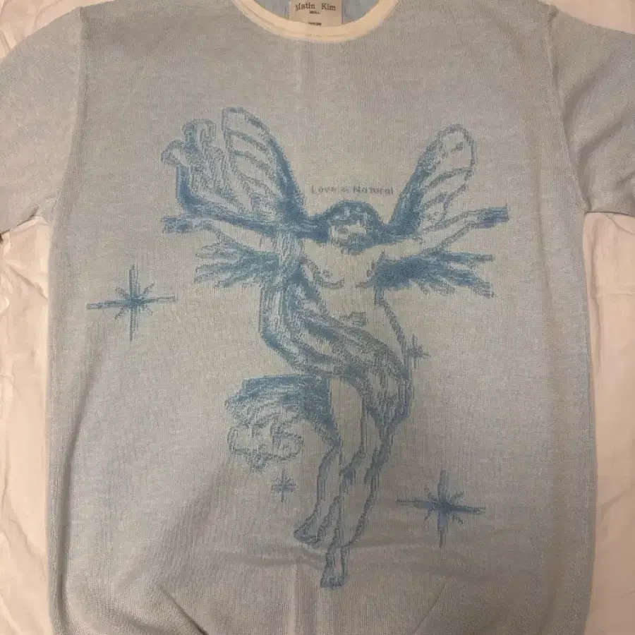 마뗑킴 (Matin Kim) ANGEL KNIT TOP IN SKY / 엔젤 니트 탑 스카이