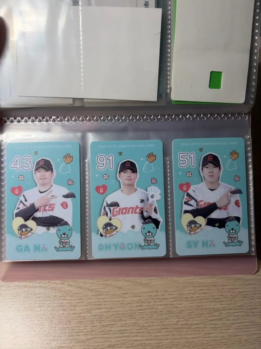 롯데 자이언츠 보노보노 포토카드 (윤동희,나승엽,나균안)