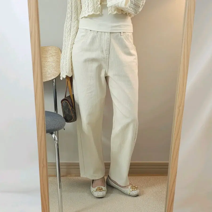 (S)OUR 아워 여성 와이드 데님 팬츠 아이보리 K10W4667