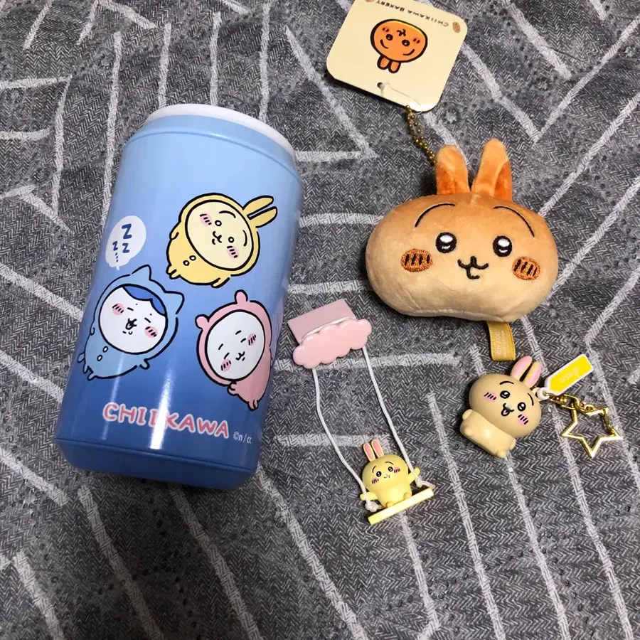 먼작귀 저금통&우사기 베이커리키링&우사기 피규어키링&우사기 그네피규어 세트